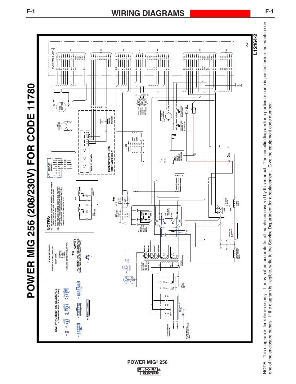 Wiring diagrams, Enhanced diagram, Power mig | Ca vi t y nu m beri ng seq uence, Ca vi t y, Nu m b eri n g seq uence | Lincoln Electric IM10096 POWER MIG 256 User Manual | Page 31 / 37