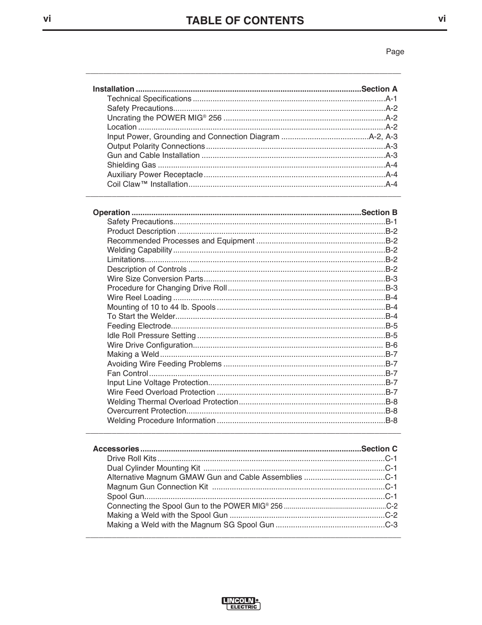 Lincoln Electric IM10096 POWER MIG 256 User Manual | Page 7 / 37