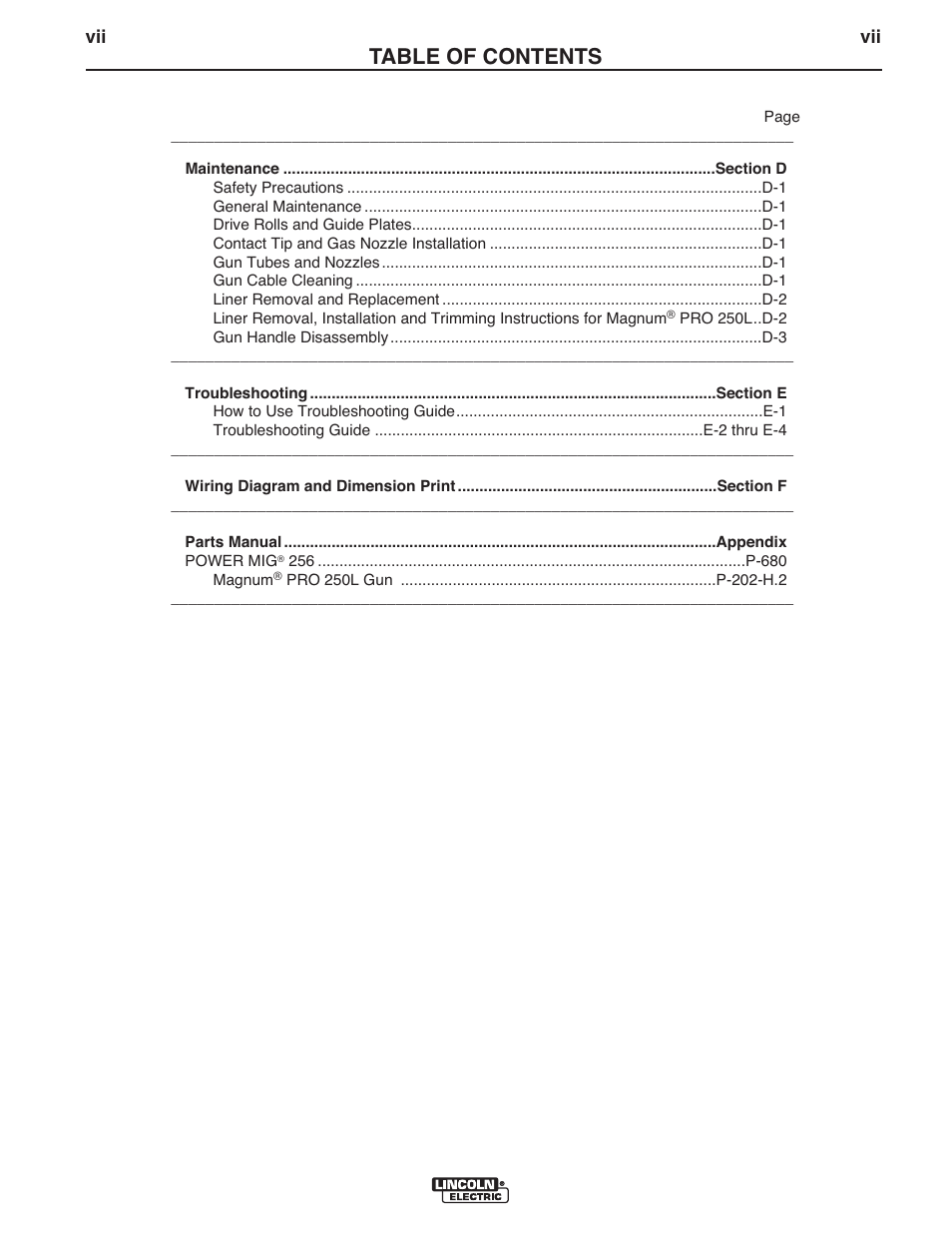 Lincoln Electric IM10096 POWER MIG 256 User Manual | Page 8 / 37