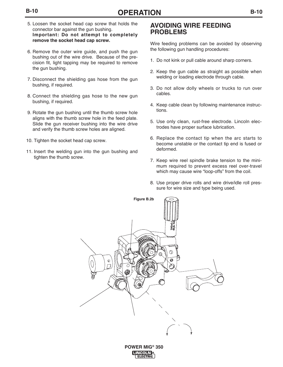 Operation, Avoiding wire feeding problems | Lincoln Electric IM10105 POWER MIG 350MP User Manual | Page 23 / 47