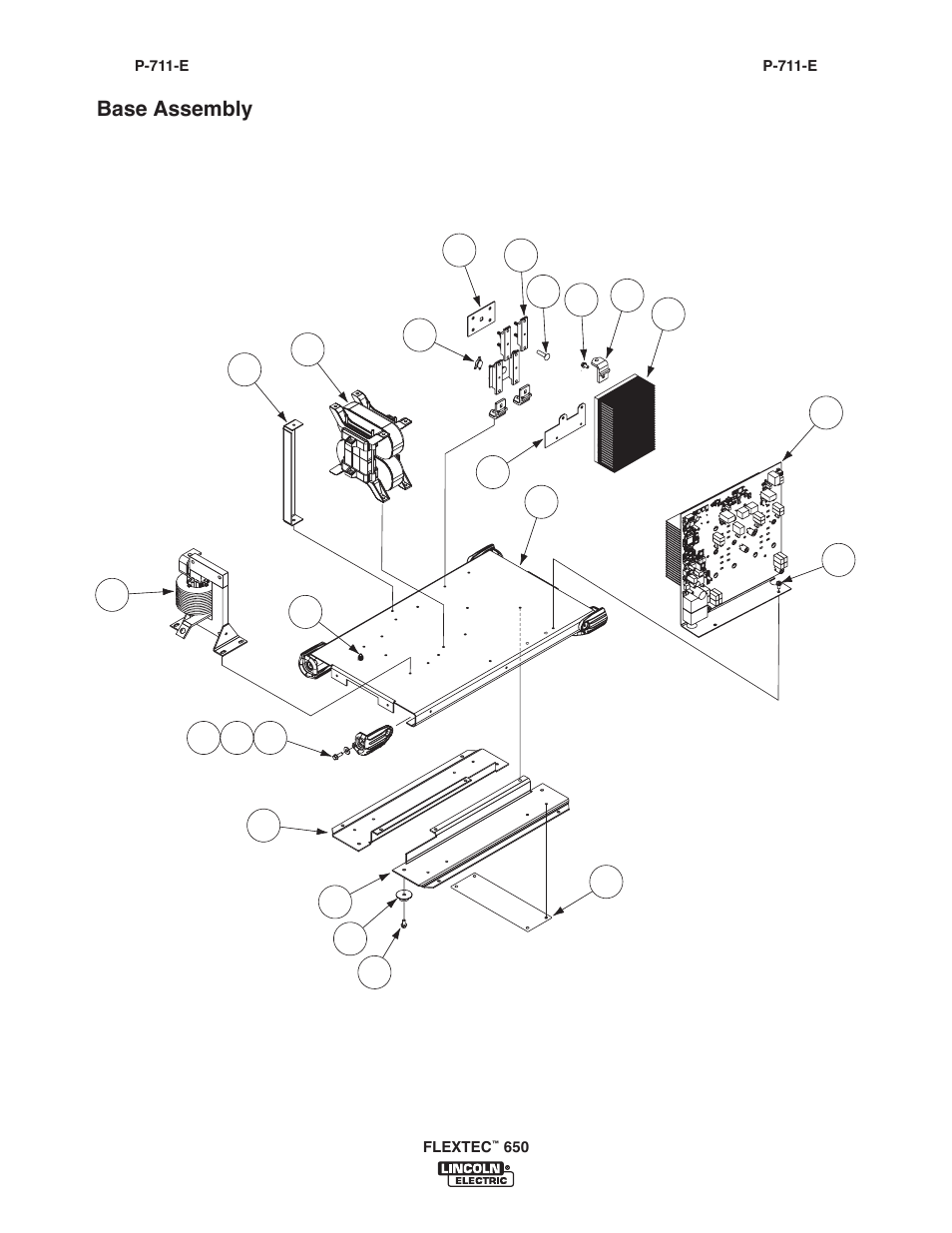 Base assembly | Lincoln Electric IM10132 FLEXTEC 650 User Manual | Page 48 / 56