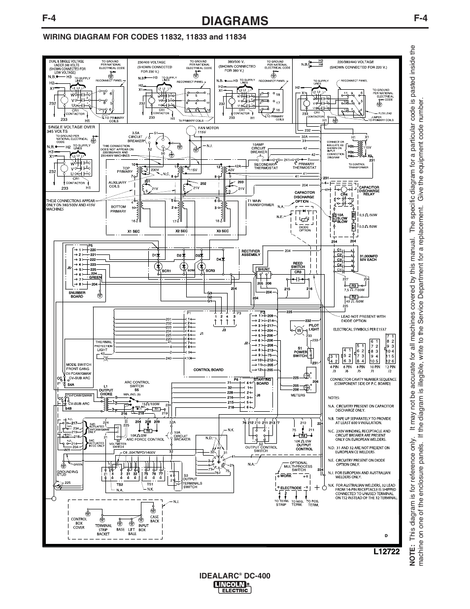 Diagrams | Lincoln Electric IM10107 IDEALARC DC-400 User Manual | Page 35 / 40