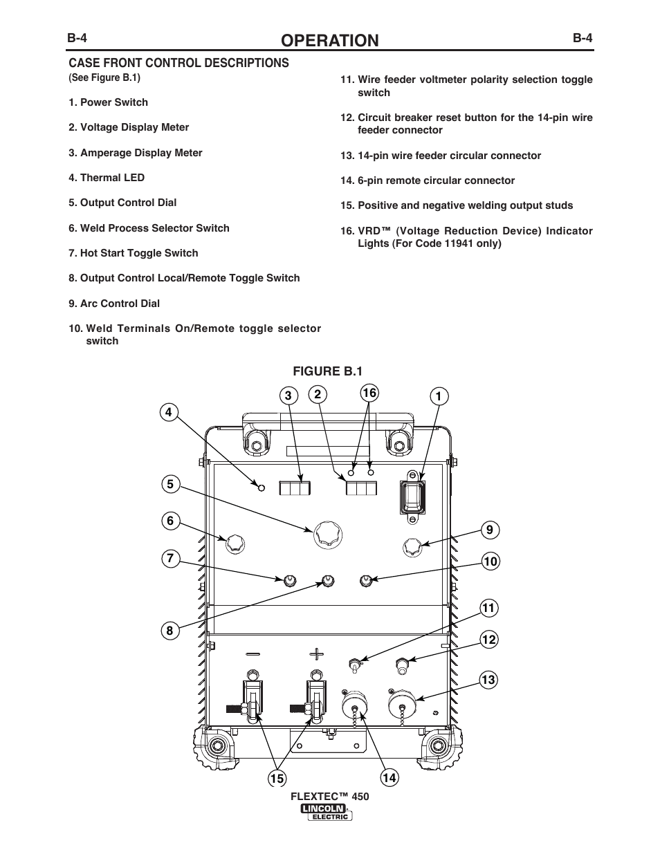 Operation | Lincoln Electric IM10062 FLEXTEC 450 User Manual | Page 21 / 72