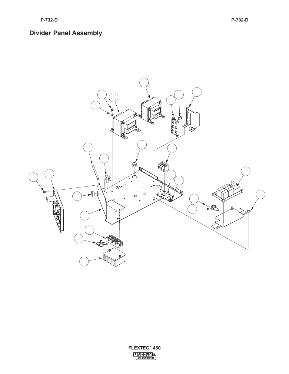 Divider panel assembly | Lincoln Electric IM10062 FLEXTEC 450 User Manual | Page 62 / 72