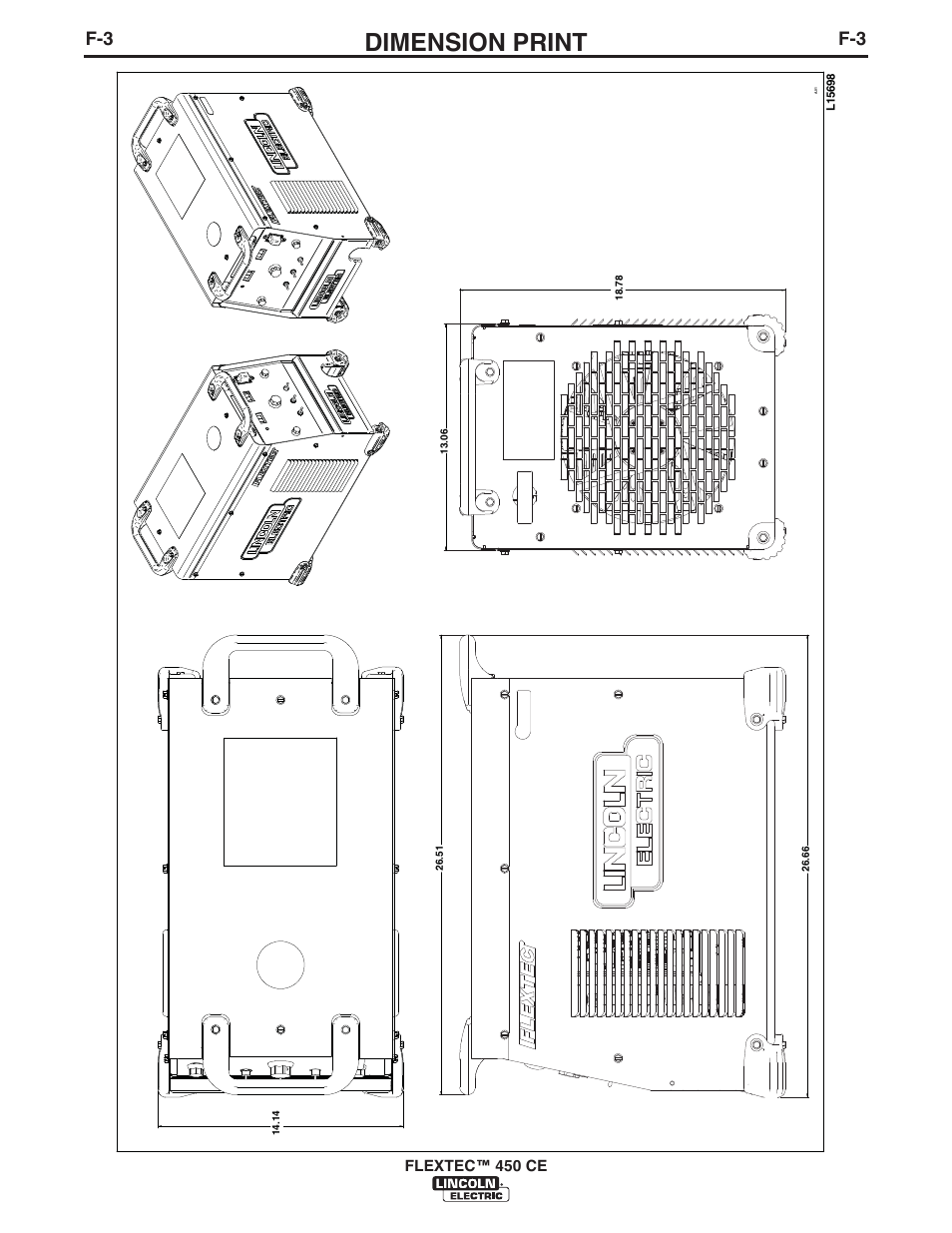 Dimension print, Flextec™ 450 ce | Lincoln Electric IM10091 FLEXTEC 450 CE User Manual | Page 35 / 40