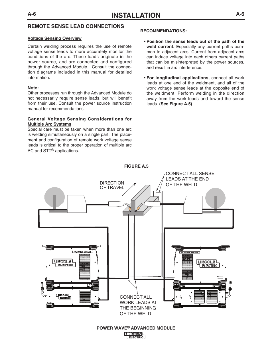 Installation | Lincoln Electric IM10149 POWER WAVE ADVANCED MODULE User Manual | Page 12 / 46