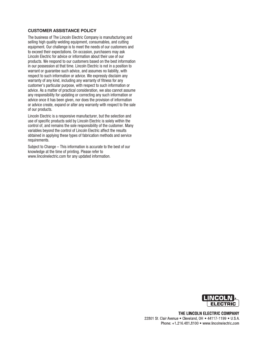 Lincoln Electric IM10149 POWER WAVE ADVANCED MODULE User Manual | Page 46 / 46