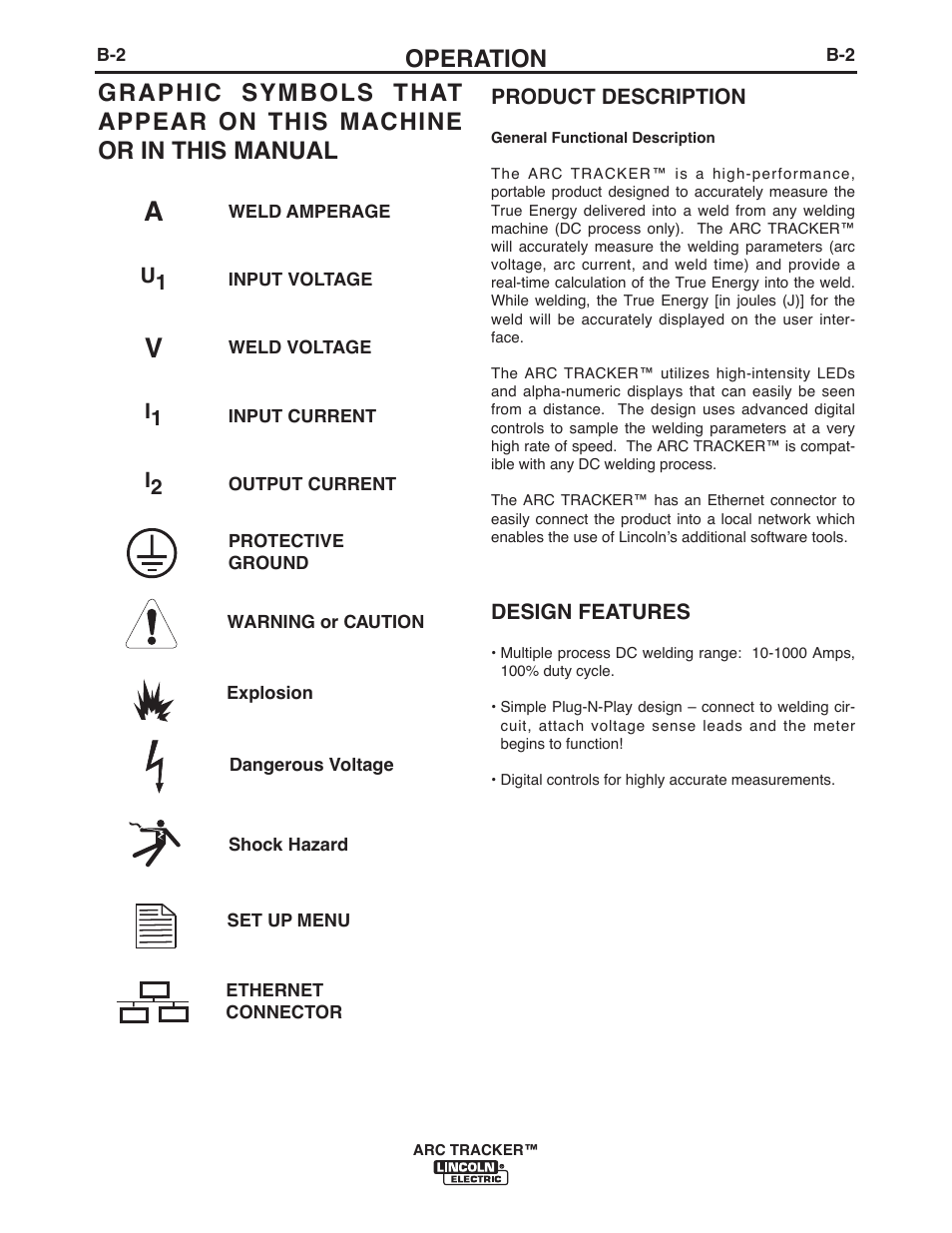 Operation | Lincoln Electric IM10090 ARC TRACKER User Manual | Page 15 / 48