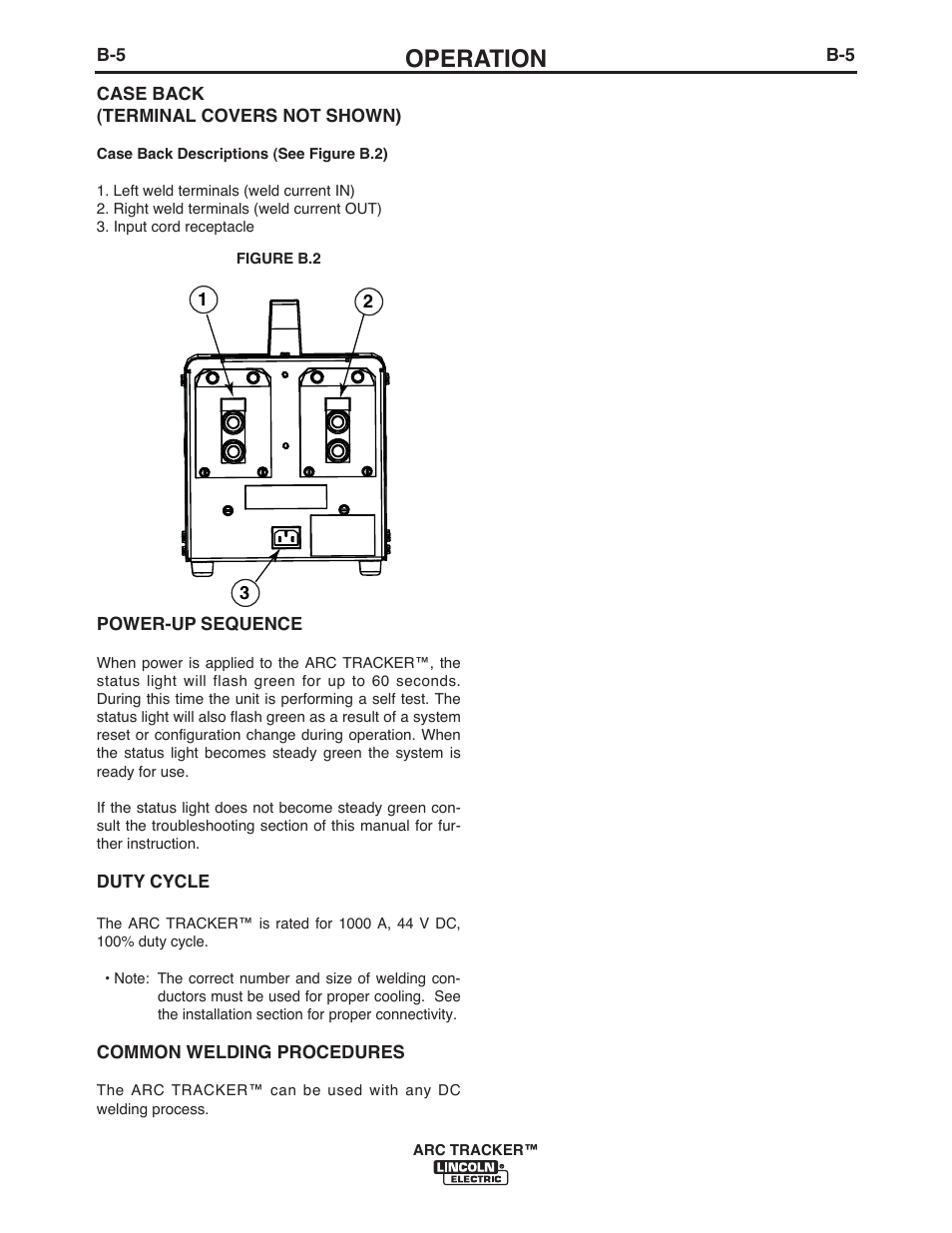 Operation | Lincoln Electric IM10090 ARC TRACKER User Manual | Page 18 / 48