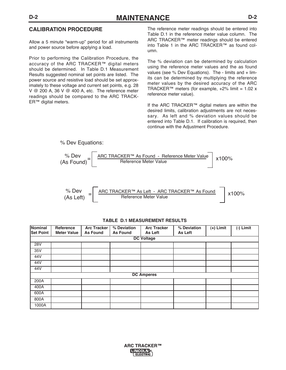 Maintenance | Lincoln Electric IM10090 ARC TRACKER User Manual | Page 21 / 48