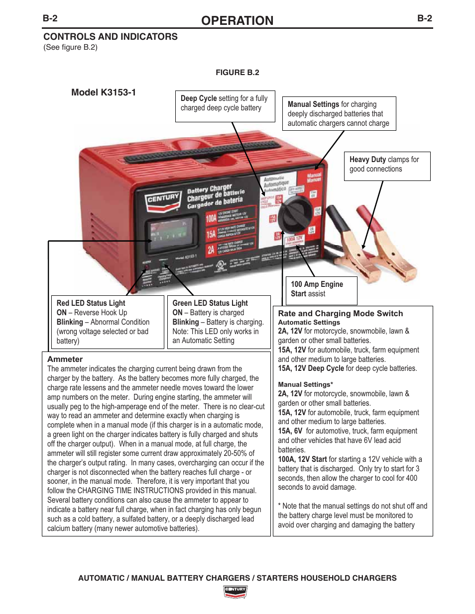 Operation | Lincoln Electric IM10138 Battery Charger K3152-1_K3153-1 User Manual | Page 8 / 16