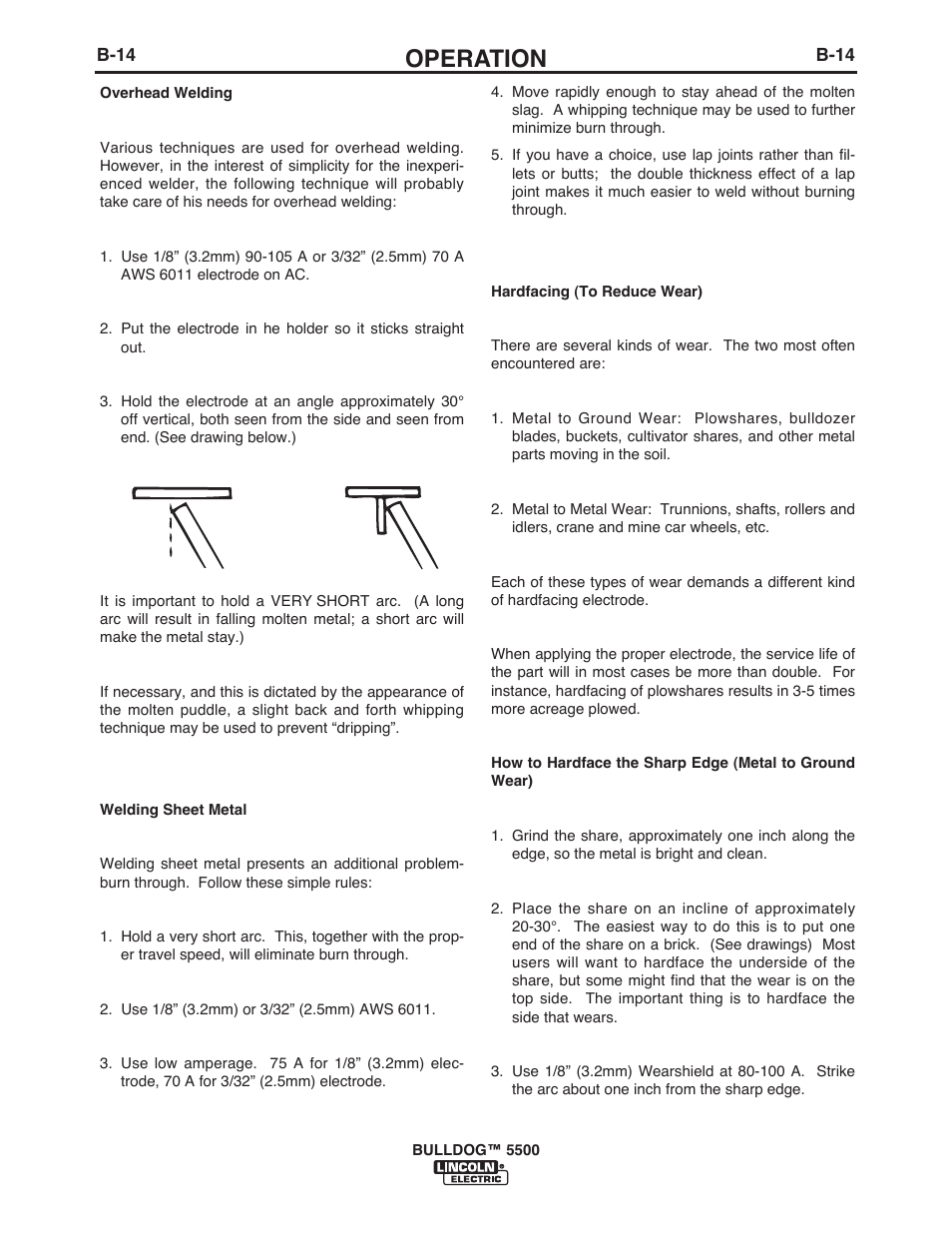 Operation | Lincoln Electric IM10074 BULLDOG 5500 User Manual | Page 28 / 56