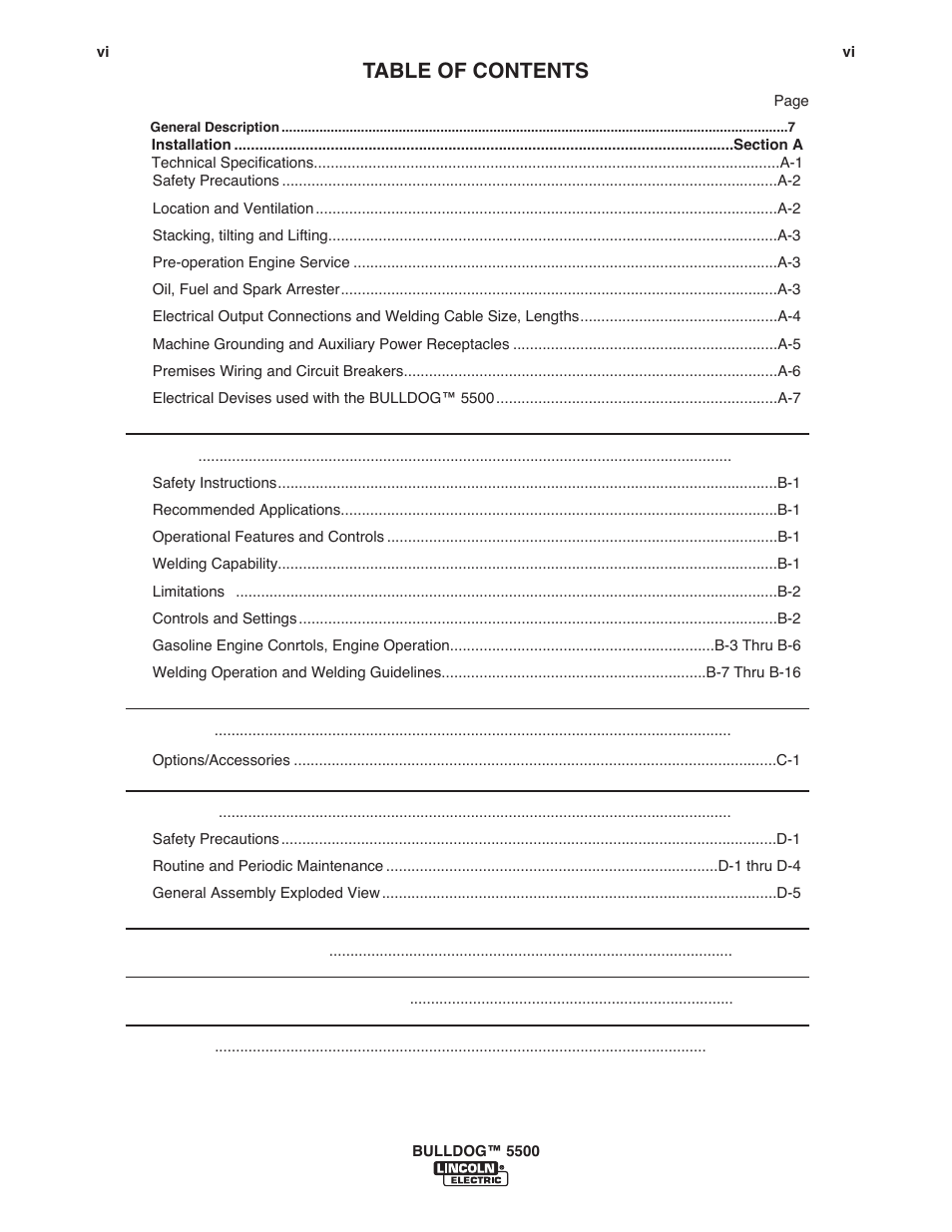 Lincoln Electric IM10074 BULLDOG 5500 User Manual | Page 6 / 56