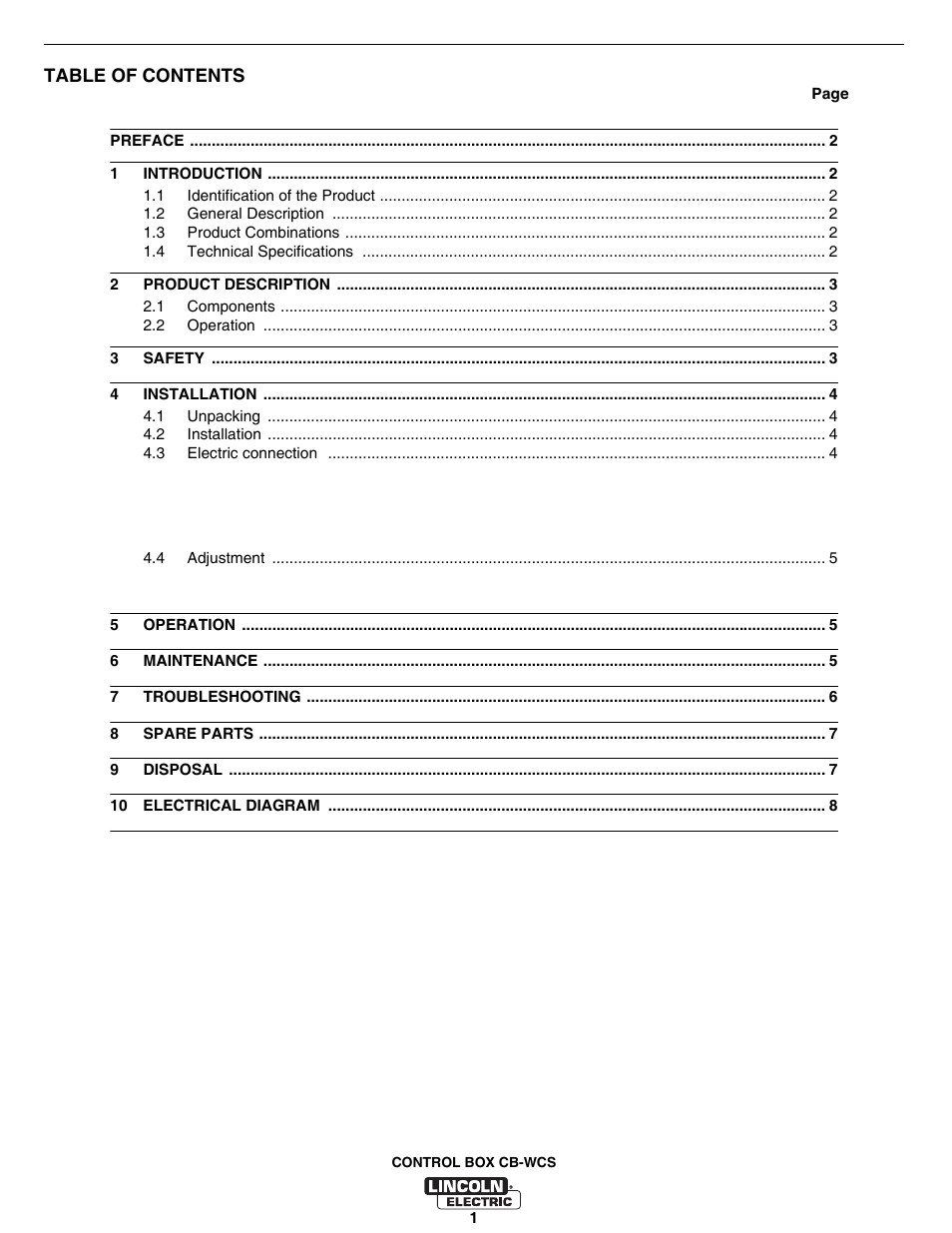 Lincoln Electric IM10070 Control Box CB-WCS User Manual | Page 9 / 20