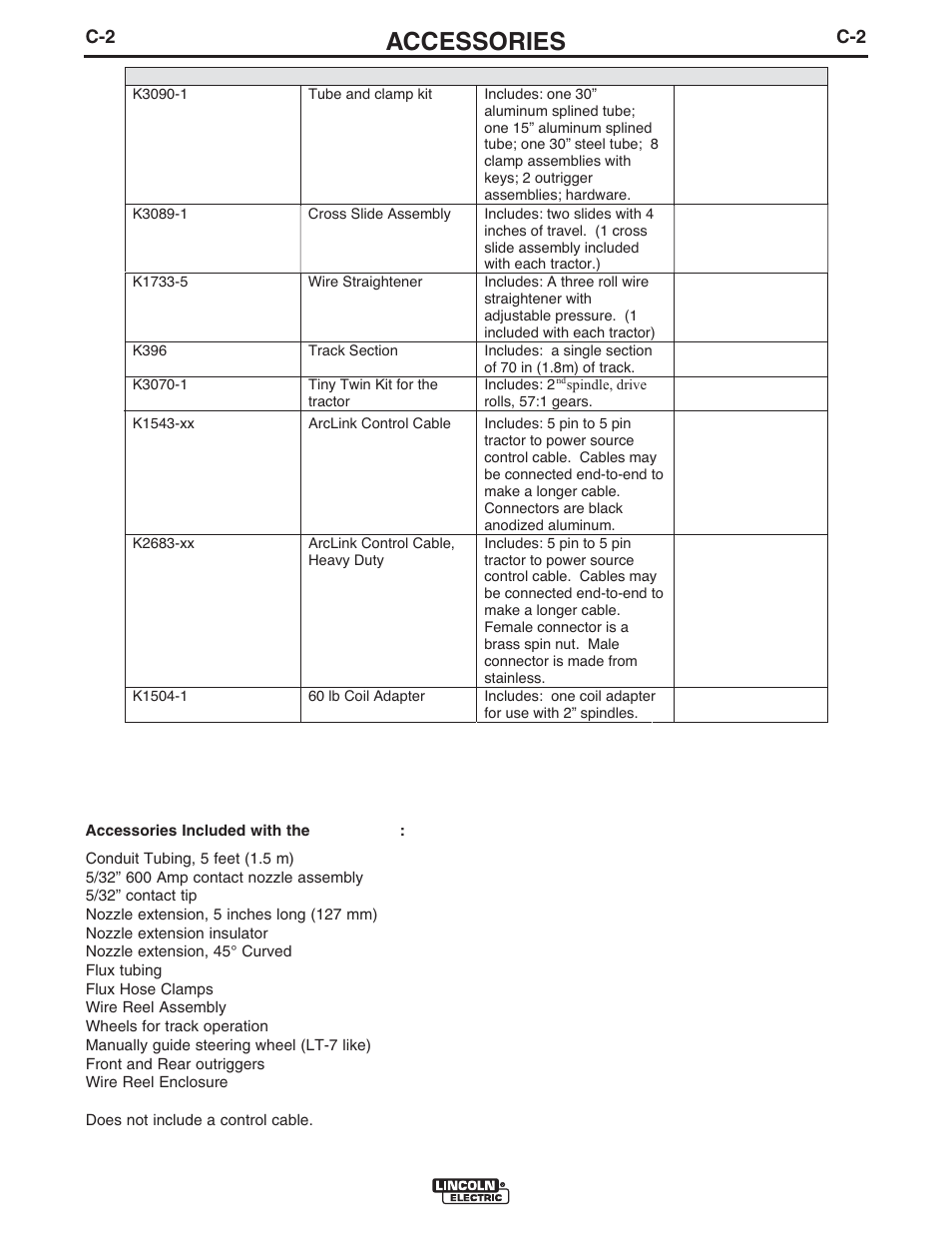 Accessories | Lincoln Electric IM10098 CRUISER User Manual | Page 46 / 54