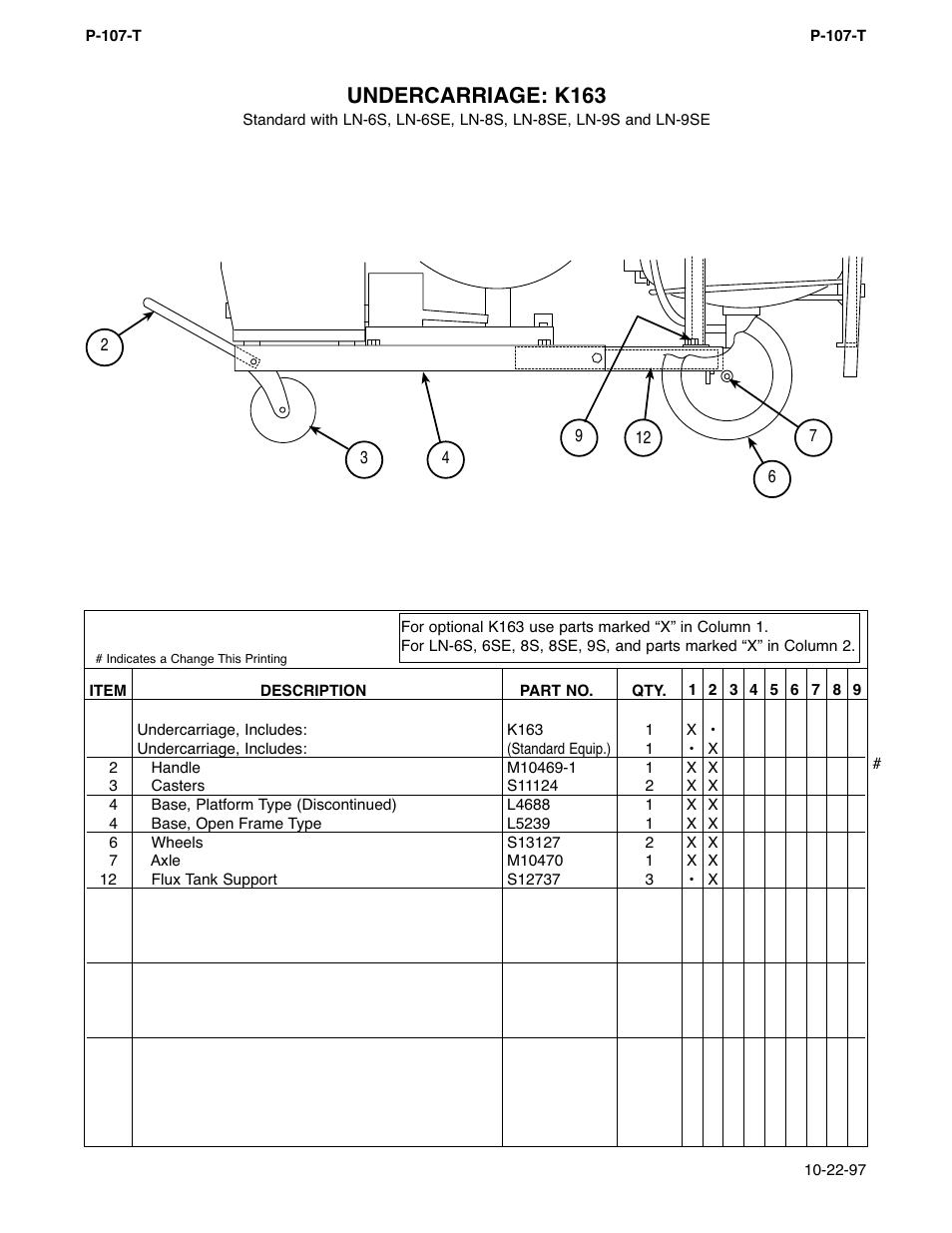 Undercarriage: k163 | Lincoln Electric IM294 LN-9 SEMIAUTOMATIC WIRE FEEDER User Manual | Page 128 / 148