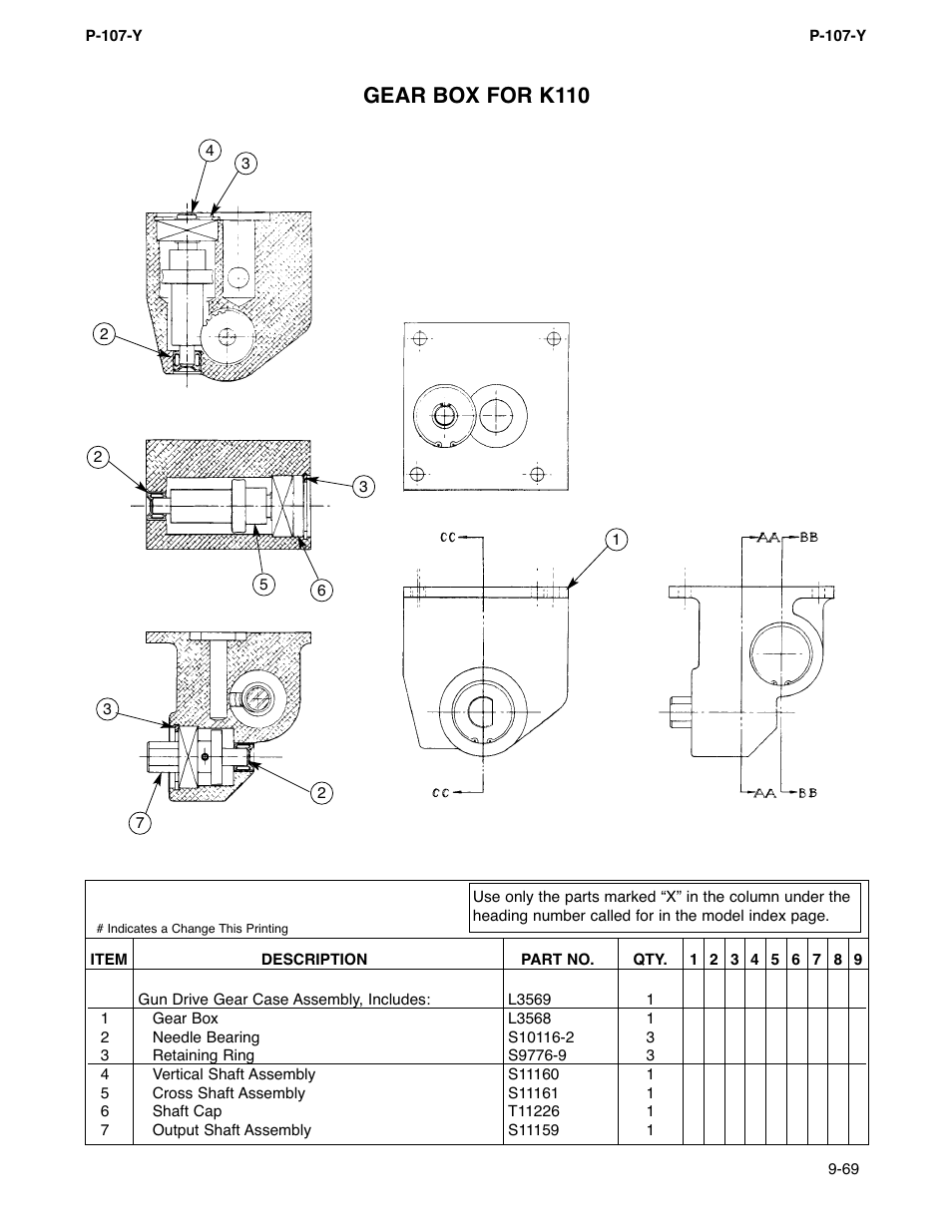 Gear box for k110 | Lincoln Electric IM294 LN-9 SEMIAUTOMATIC WIRE FEEDER User Manual | Page 135 / 148