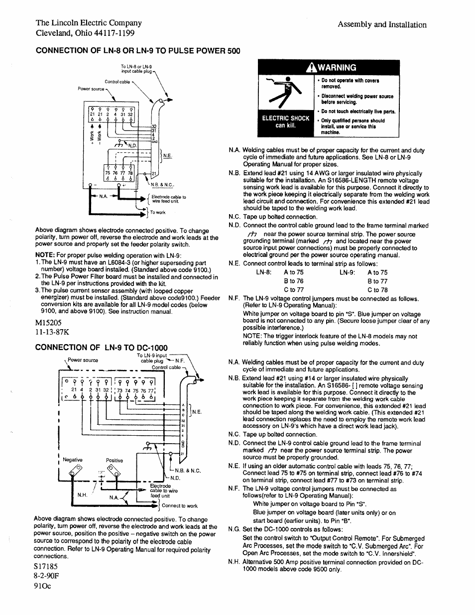 Lincoln Electric IM294 LN-9 SEMIAUTOMATIC WIRE FEEDER User Manual | Page 27 / 148