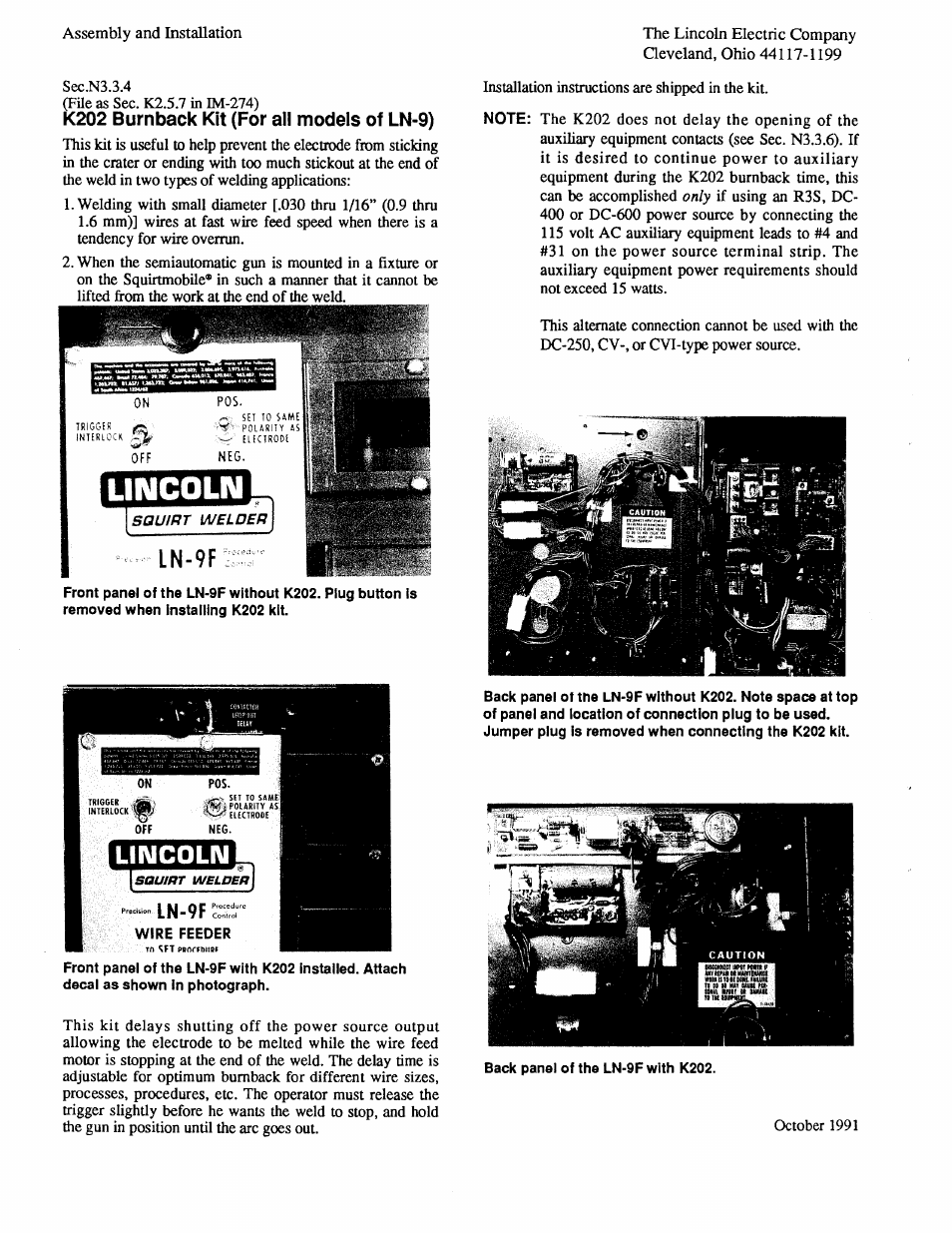 Lincoln Electric IM294 LN-9 SEMIAUTOMATIC WIRE FEEDER User Manual | Page 36 / 148