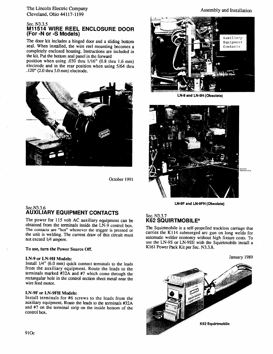 Lincoln Electric IM294 LN-9 SEMIAUTOMATIC WIRE FEEDER User Manual | Page 37 / 148