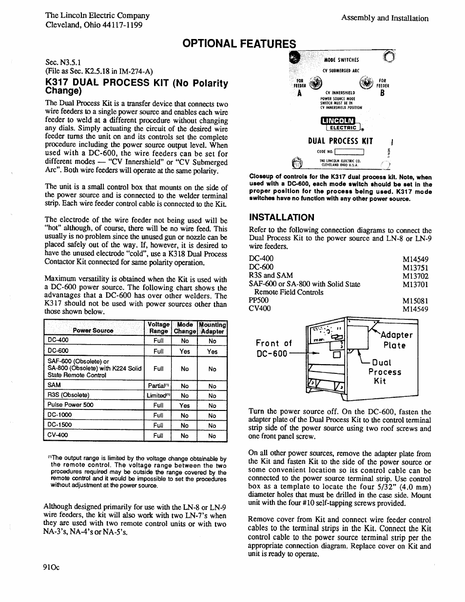 Lincoln Electric IM294 LN-9 SEMIAUTOMATIC WIRE FEEDER User Manual | Page 41 / 148