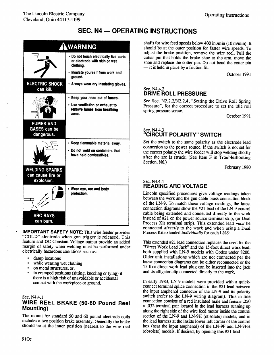 Lincoln Electric IM294 LN-9 SEMIAUTOMATIC WIRE FEEDER User Manual | Page 47 / 148