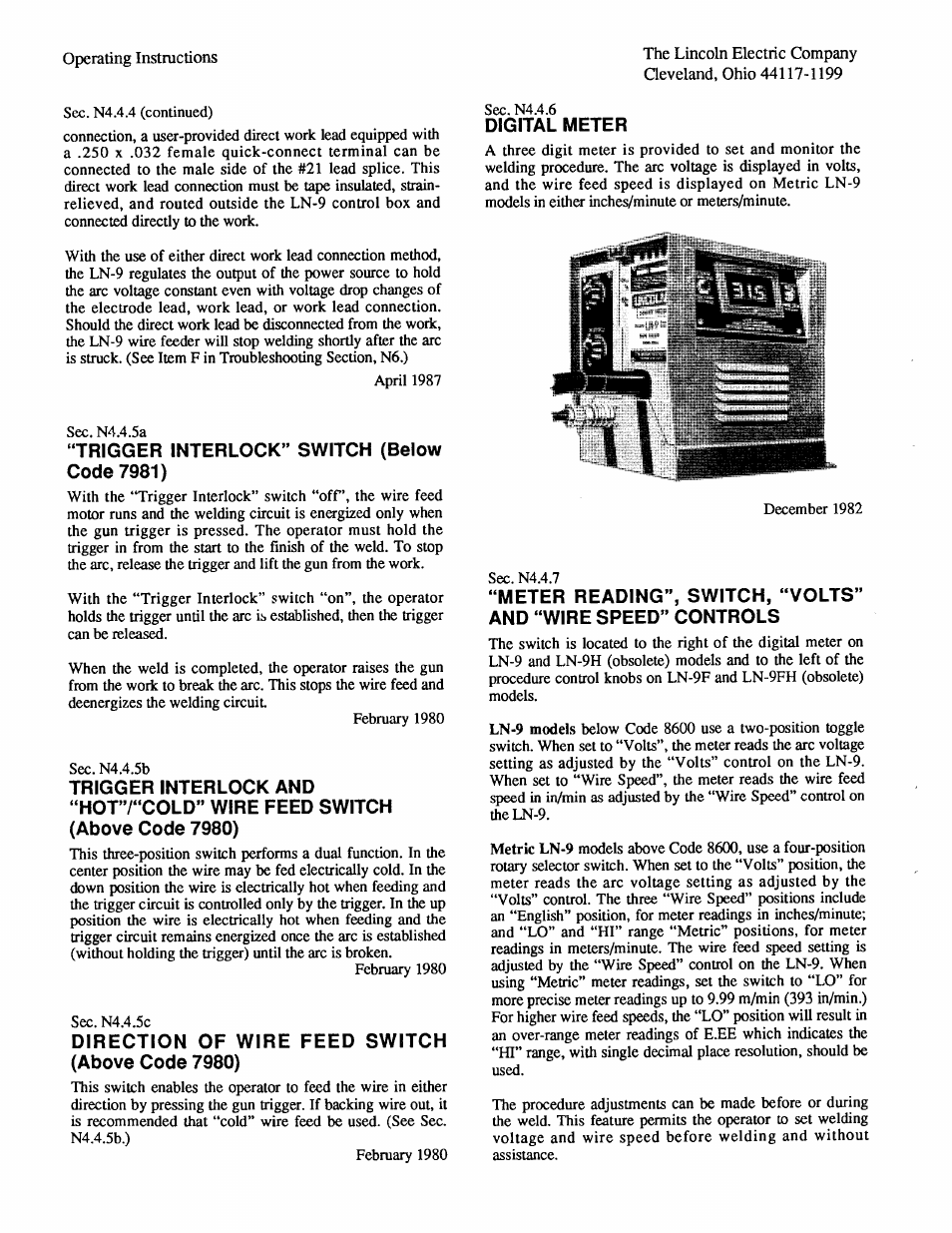 Lincoln Electric IM294 LN-9 SEMIAUTOMATIC WIRE FEEDER User Manual | Page 48 / 148