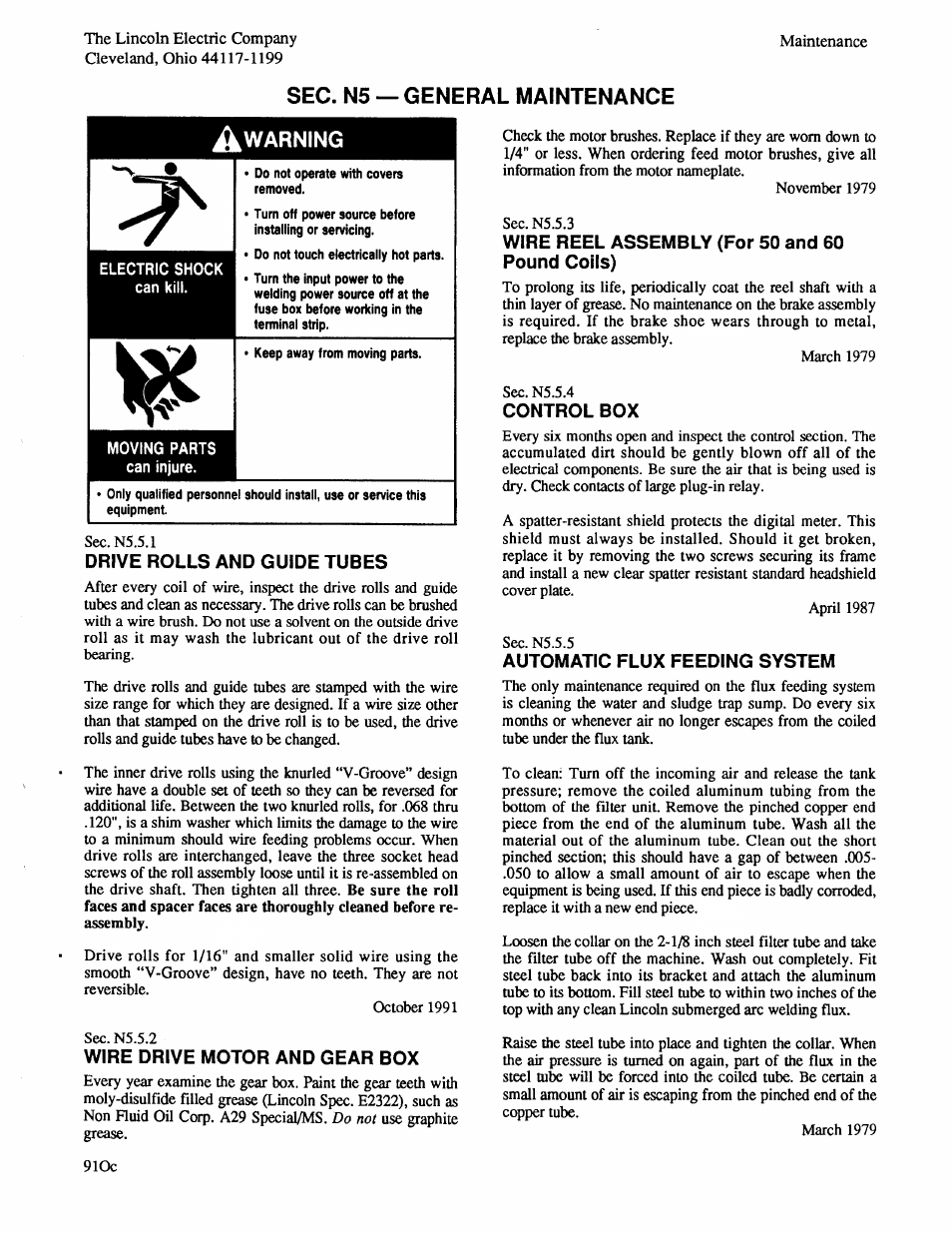 Lincoln Electric IM294 LN-9 SEMIAUTOMATIC WIRE FEEDER User Manual | Page 57 / 148