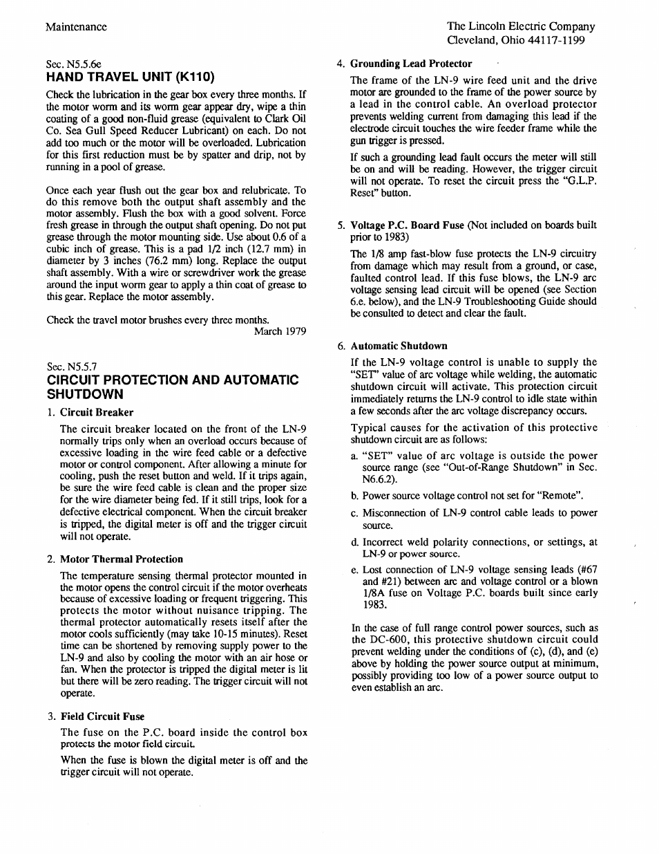 Lincoln Electric IM294 LN-9 SEMIAUTOMATIC WIRE FEEDER User Manual | Page 58 / 148