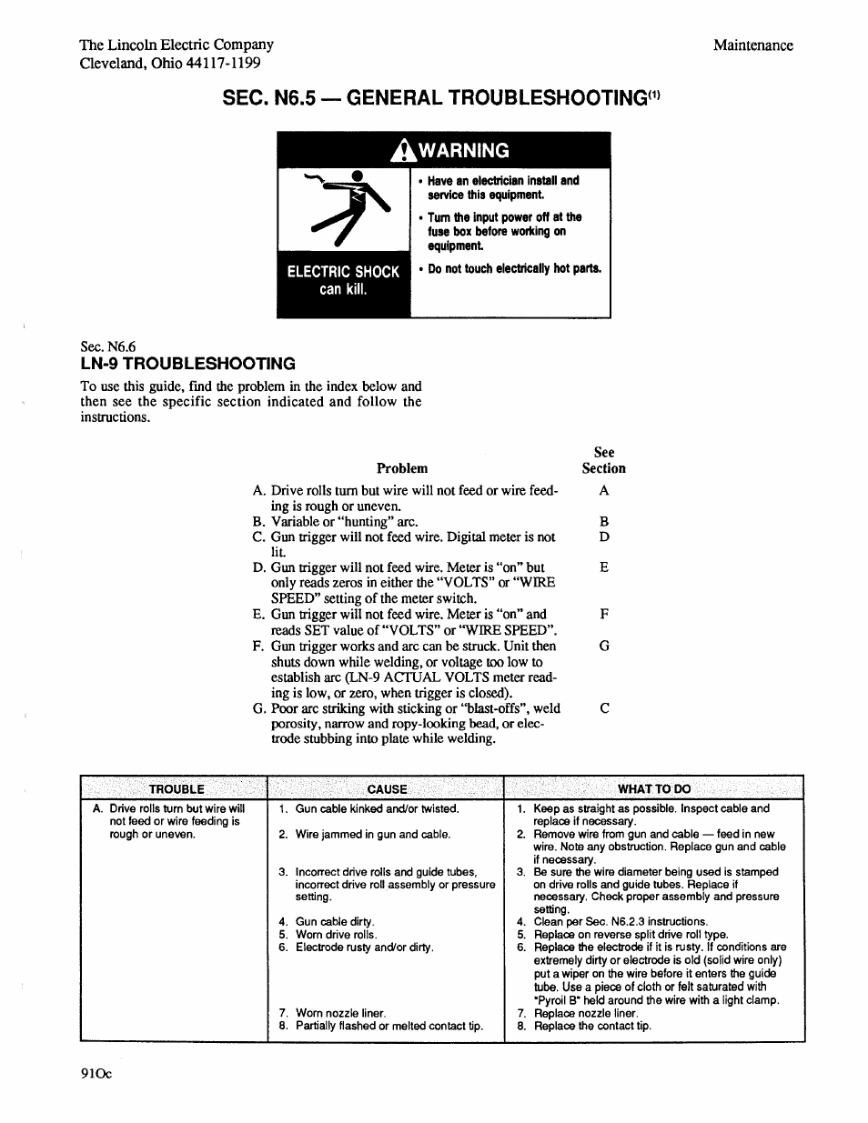 Lincoln Electric IM294 LN-9 SEMIAUTOMATIC WIRE FEEDER User Manual | Page 65 / 148