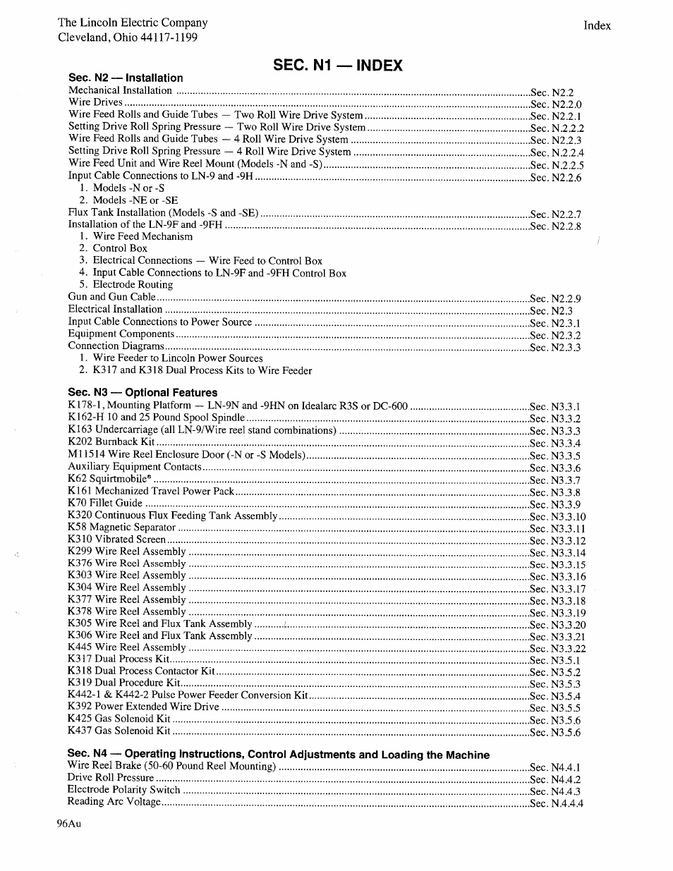 Lincoln Electric IM294 LN-9 SEMIAUTOMATIC WIRE FEEDER User Manual | Page 7 / 148