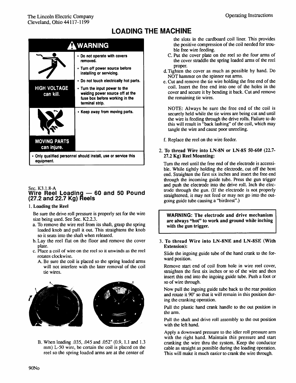 Lincoln Electric IM274 LN-8 SEMIAUTOMATIC WIRE FEEDER User Manual | Page 38 / 140