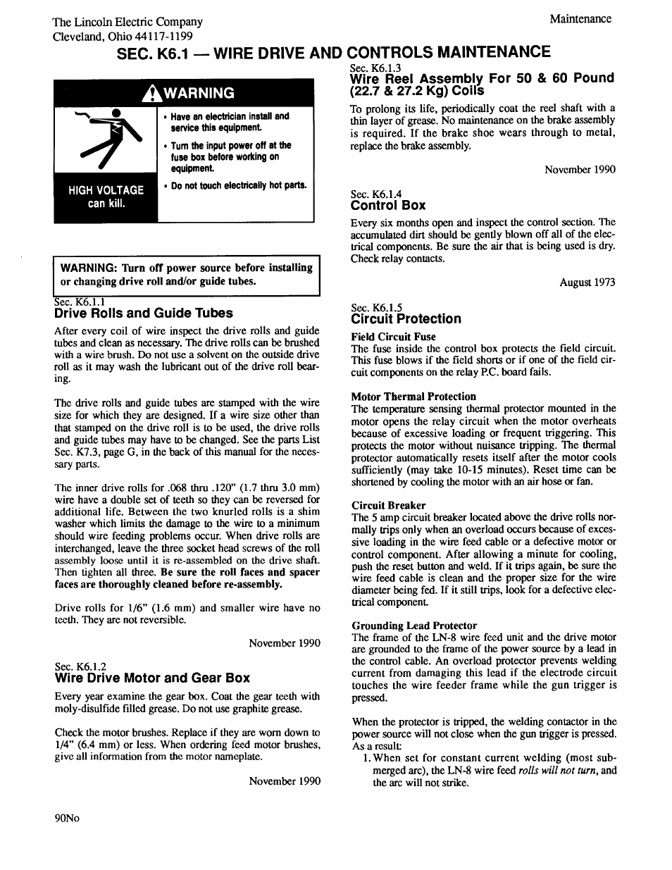 Lincoln Electric IM274 LN-8 SEMIAUTOMATIC WIRE FEEDER User Manual | Page 46 / 140