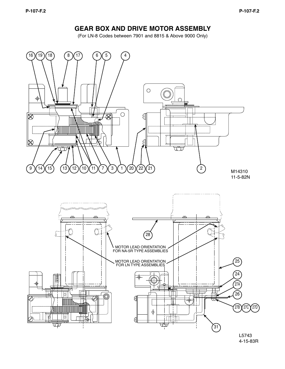 Gear box and drive motor assembly | Lincoln Electric IM274 LN-8 SEMIAUTOMATIC WIRE FEEDER User Manual | Page 92 / 140