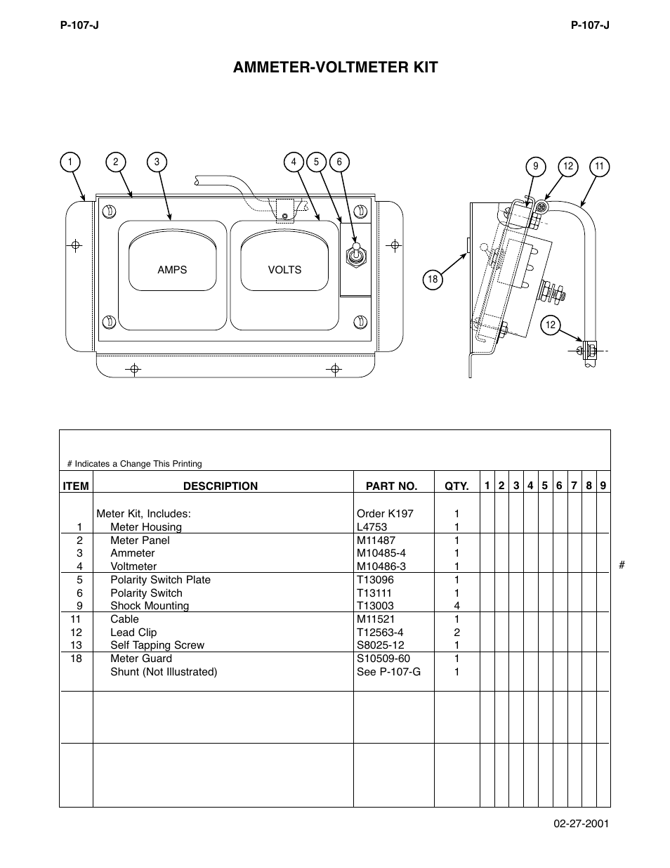 Ammeter-voltmeter kit | Lincoln Electric IM274 LN-8 SEMIAUTOMATIC WIRE FEEDER User Manual | Page 97 / 140