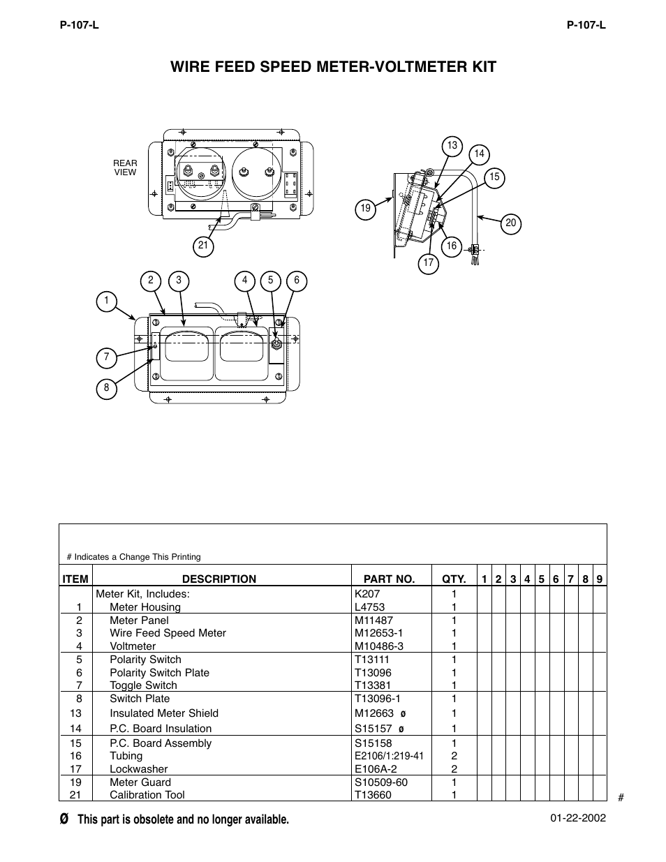 Wire feed speed meter-voltmeter kit | Lincoln Electric IM274 LN-8 SEMIAUTOMATIC WIRE FEEDER User Manual | Page 98 / 140