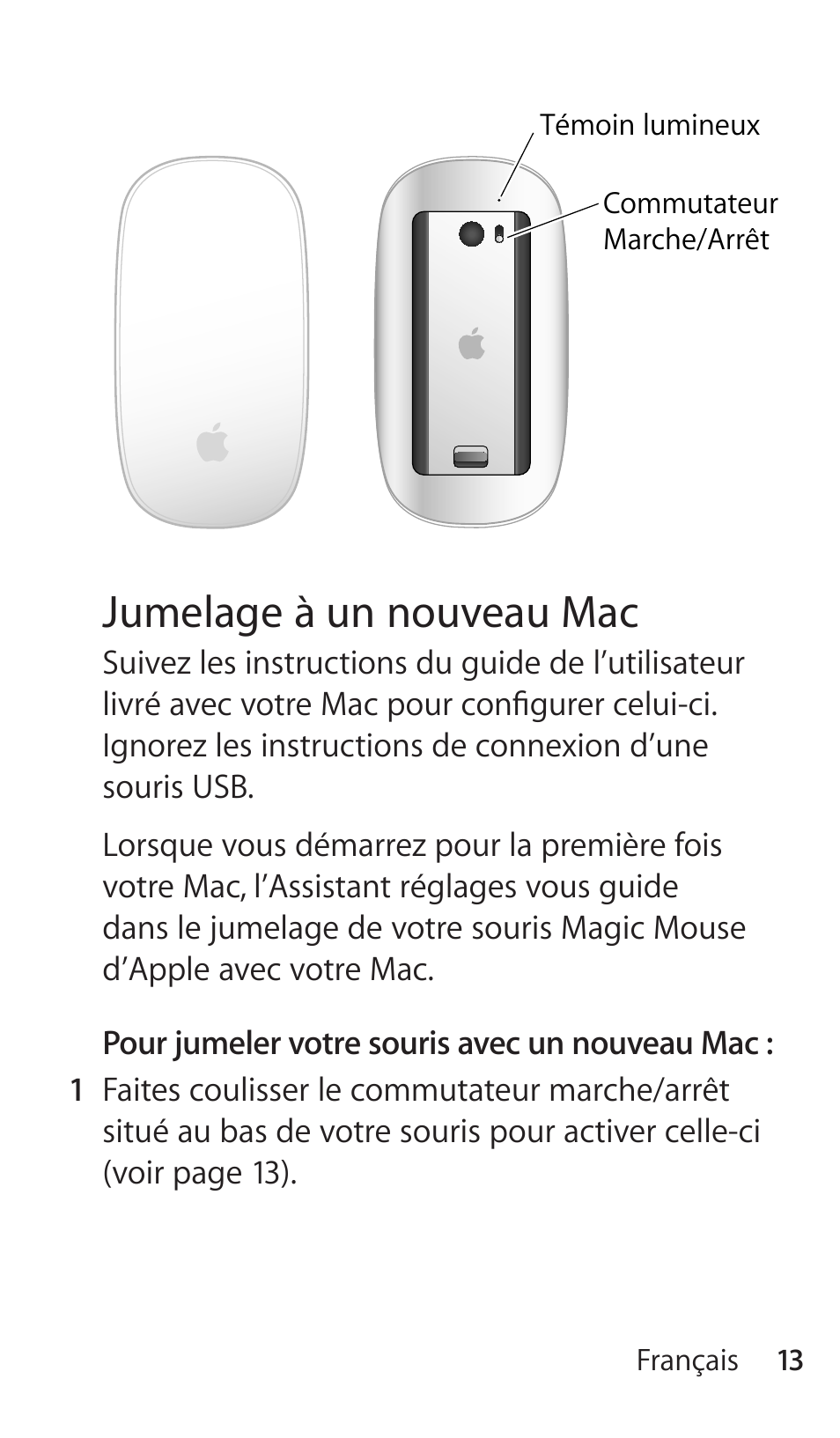 Jumelage à un nouveau mac | Apple Magic Mouse User Manual | Page 13 / 46