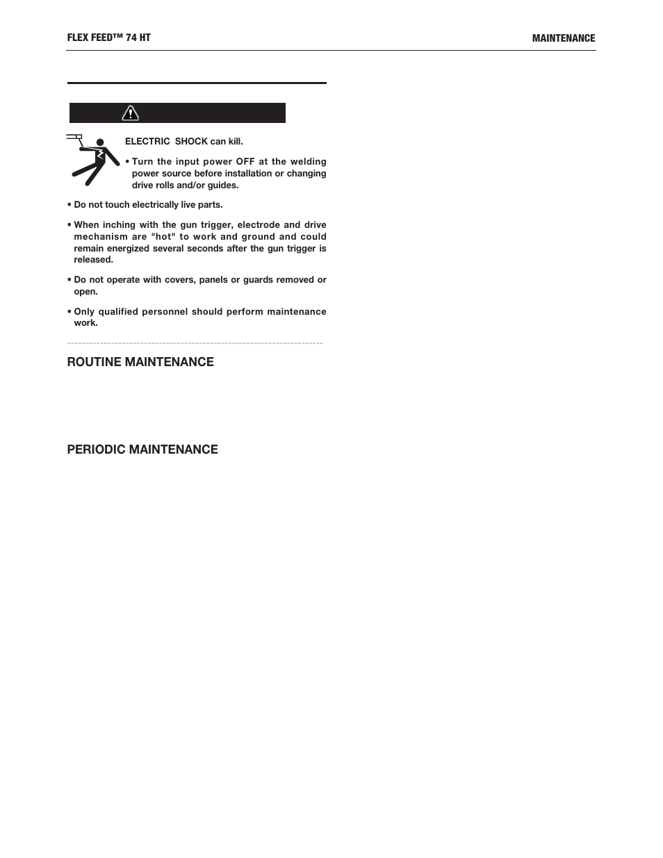 Warning | Lincoln Electric IM10163 FLEX FEED 74 HT User Manual | Page 50 / 80