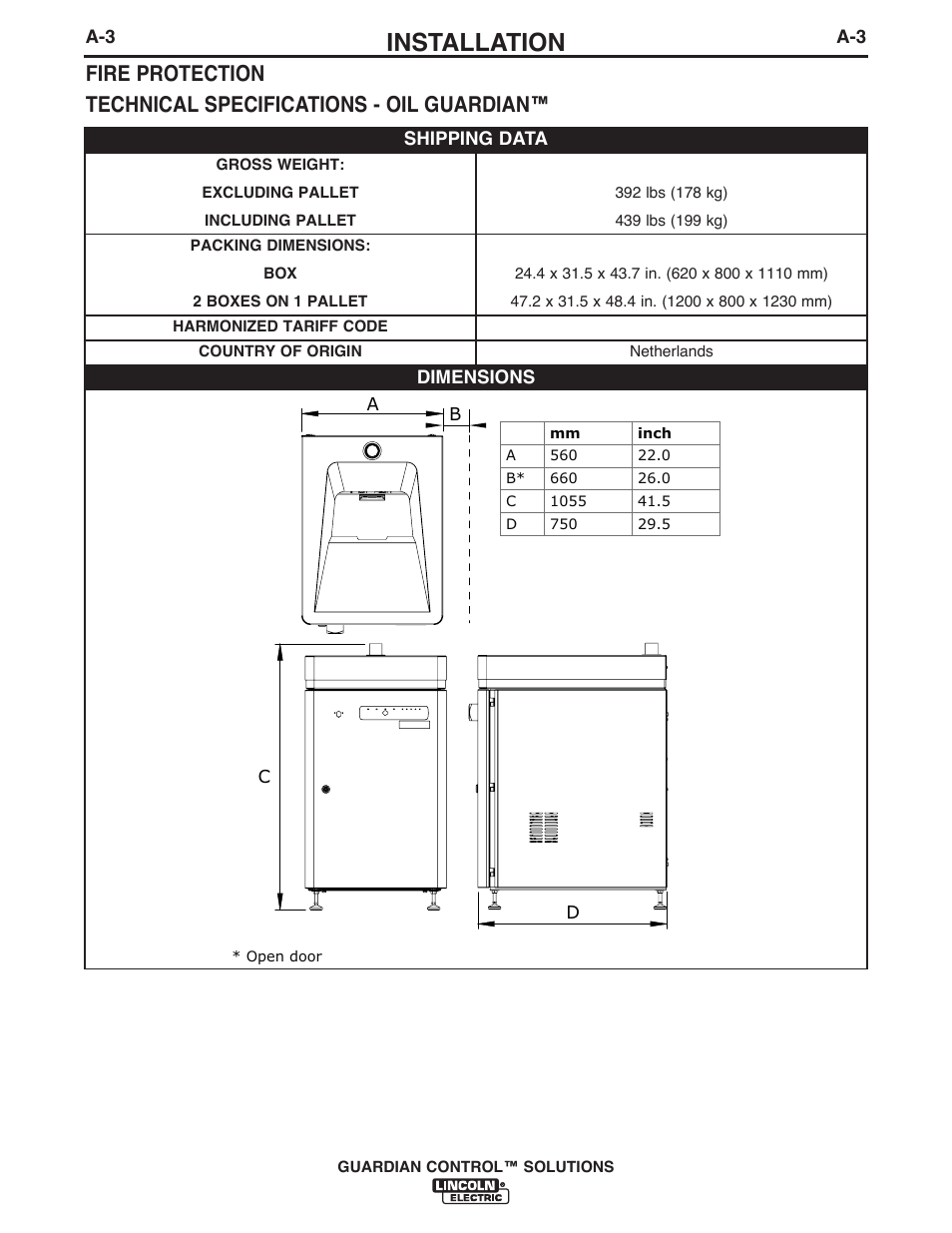 Installation | Lincoln Electric P709 GUARDIAN CONTROL SOLUTIONS User Manual | Page 10 / 80