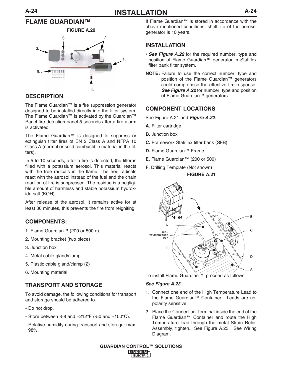 Installation, Flame guardian | Lincoln Electric P709 GUARDIAN CONTROL SOLUTIONS User Manual | Page 31 / 80