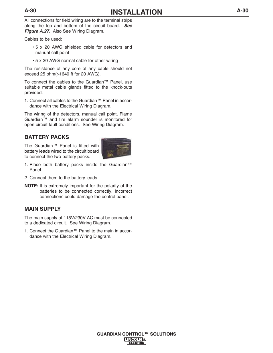 Installation | Lincoln Electric P709 GUARDIAN CONTROL SOLUTIONS User Manual | Page 37 / 80