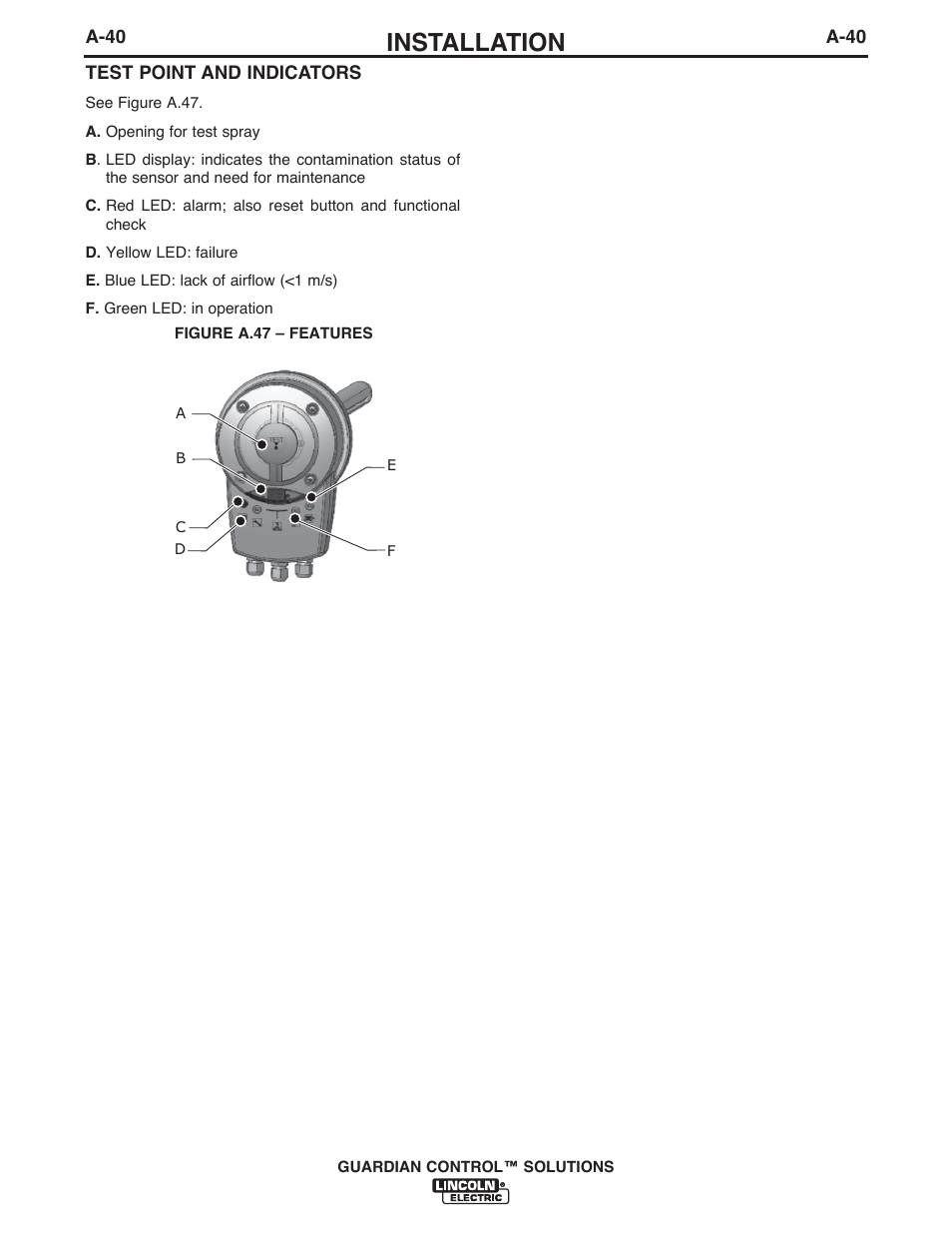 Installation | Lincoln Electric P709 GUARDIAN CONTROL SOLUTIONS User Manual | Page 47 / 80