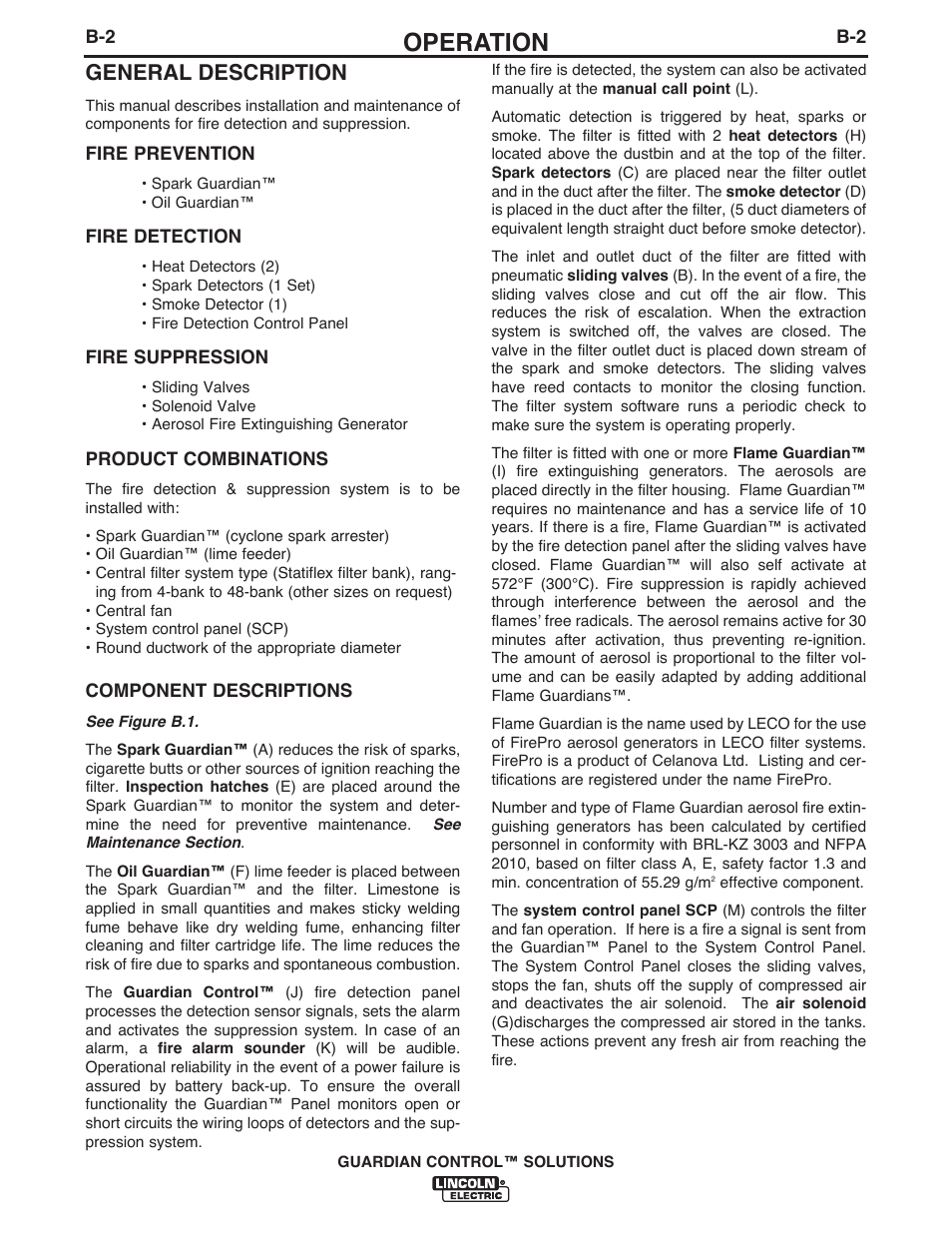 Operation, General description | Lincoln Electric P709 GUARDIAN CONTROL SOLUTIONS User Manual | Page 52 / 80