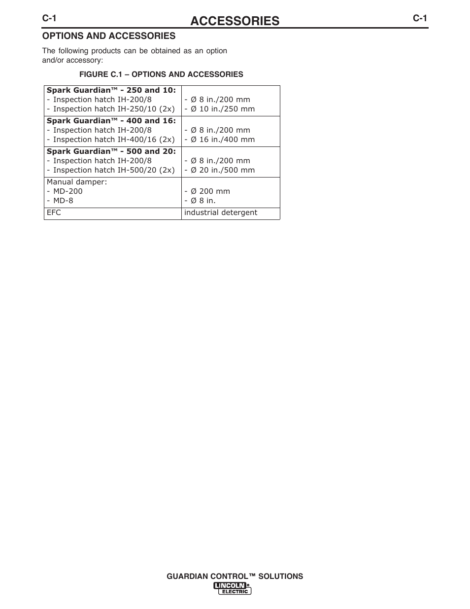 Accessories | Lincoln Electric P709 GUARDIAN CONTROL SOLUTIONS User Manual | Page 63 / 80