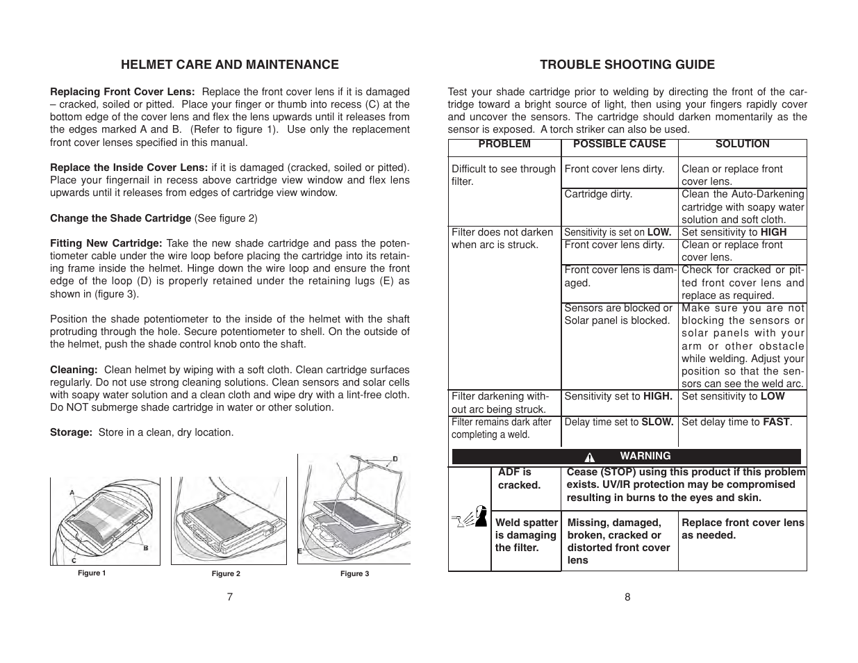 Lincoln Electric IM10001 AUTO-DARKENING HELMET User Manual | Page 9 / 12