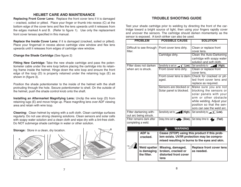 Lincoln Electric IM10055 AUTO-DARKENING HELMET User Manual | Page 10 / 12