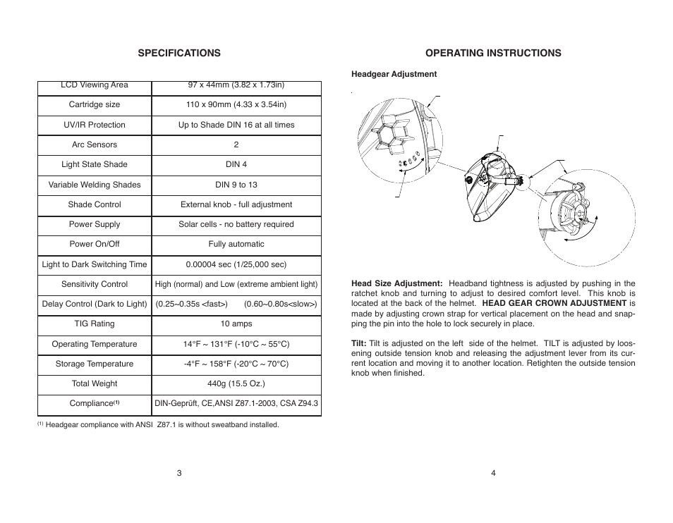 Lincoln Electric IM10055 AUTO-DARKENING HELMET User Manual | Page 5 / 12