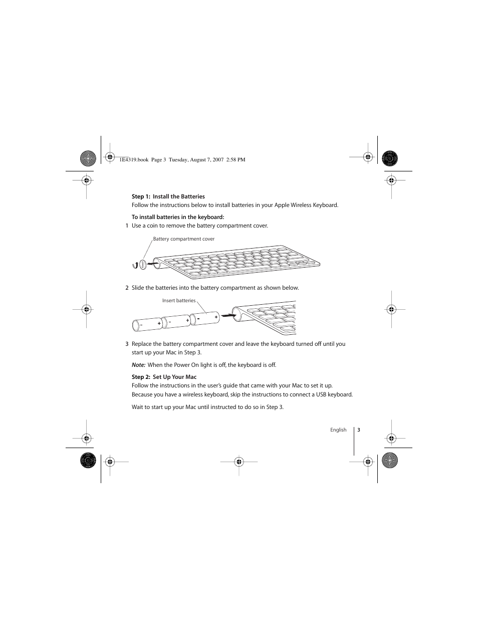 Apple Wireless Keyboard (2007) User Manual | Page 3 / 48