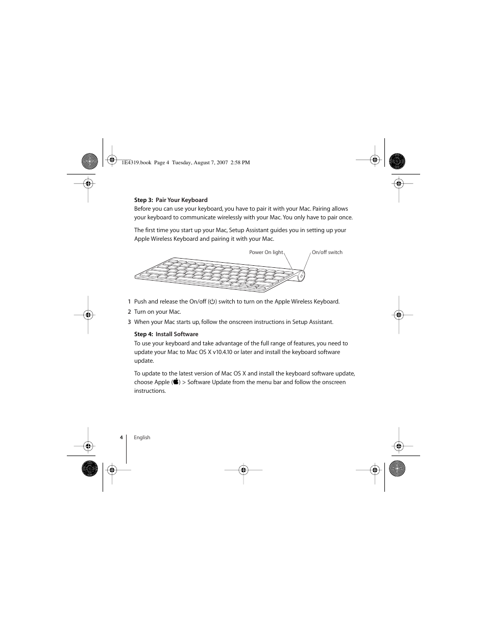 Apple Wireless Keyboard (2007) User Manual | Page 4 / 48