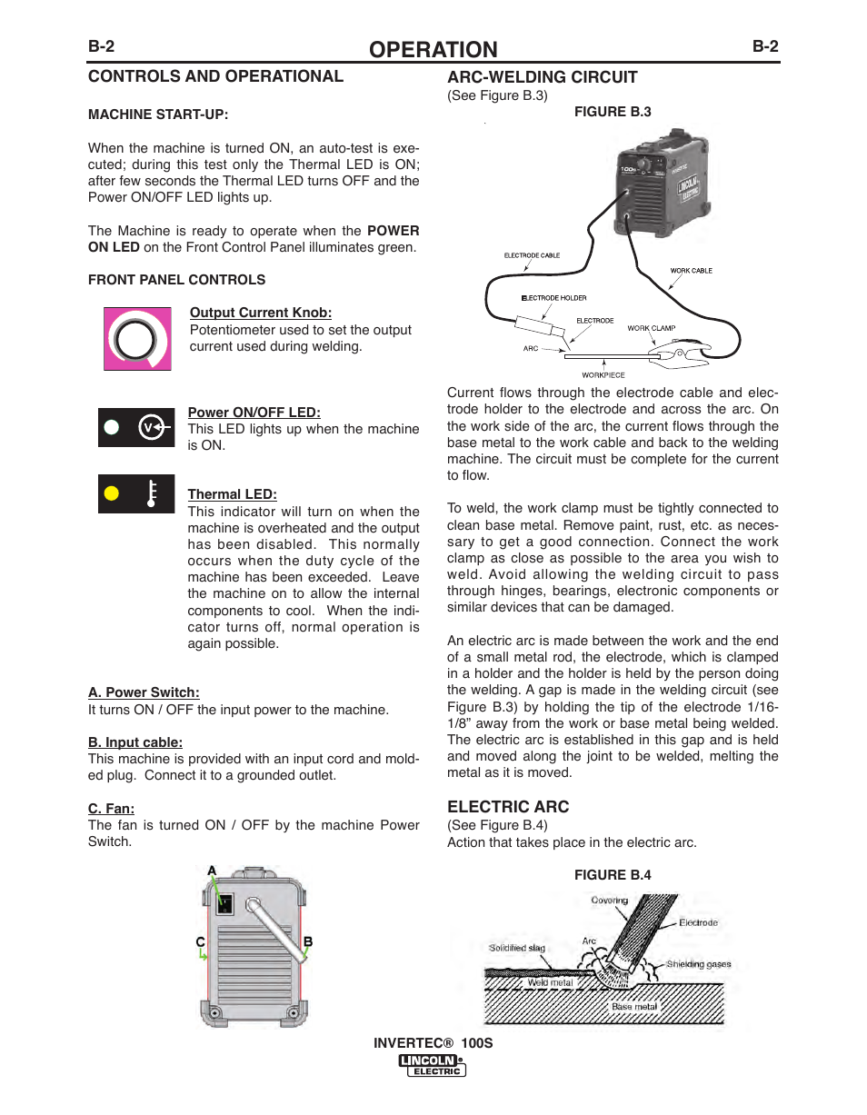 Operation | Lincoln Electric IM10060 INVERTEC 100S User Manual | Page 14 / 26